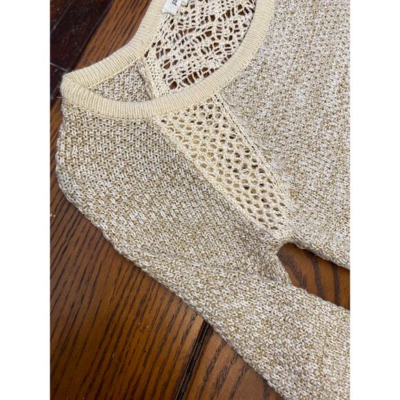 Boho knit night beach bonfire top bathing suit cover up spring summer coastal M - Picture 3 of 12